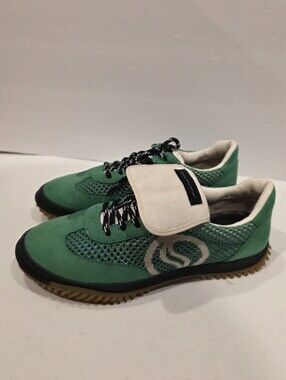 Stella McCartney Green Mesh Suede Ripple Sole Sneakers Shoes EU 37 US 7 Italy